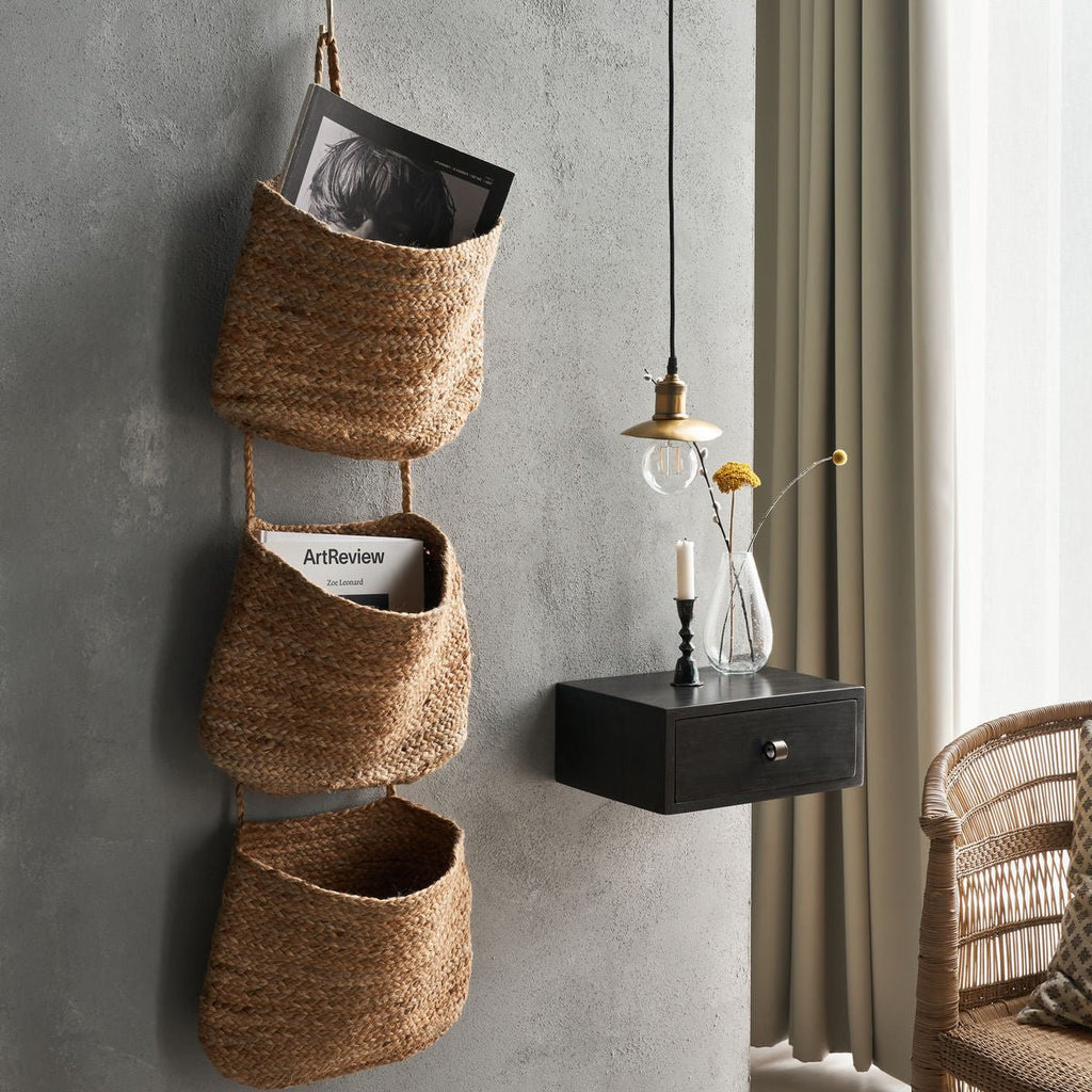 Hanging Woven Seagrass Baskets - RhoolBasketsHouse DoctorHanging Woven Seagrass Baskets