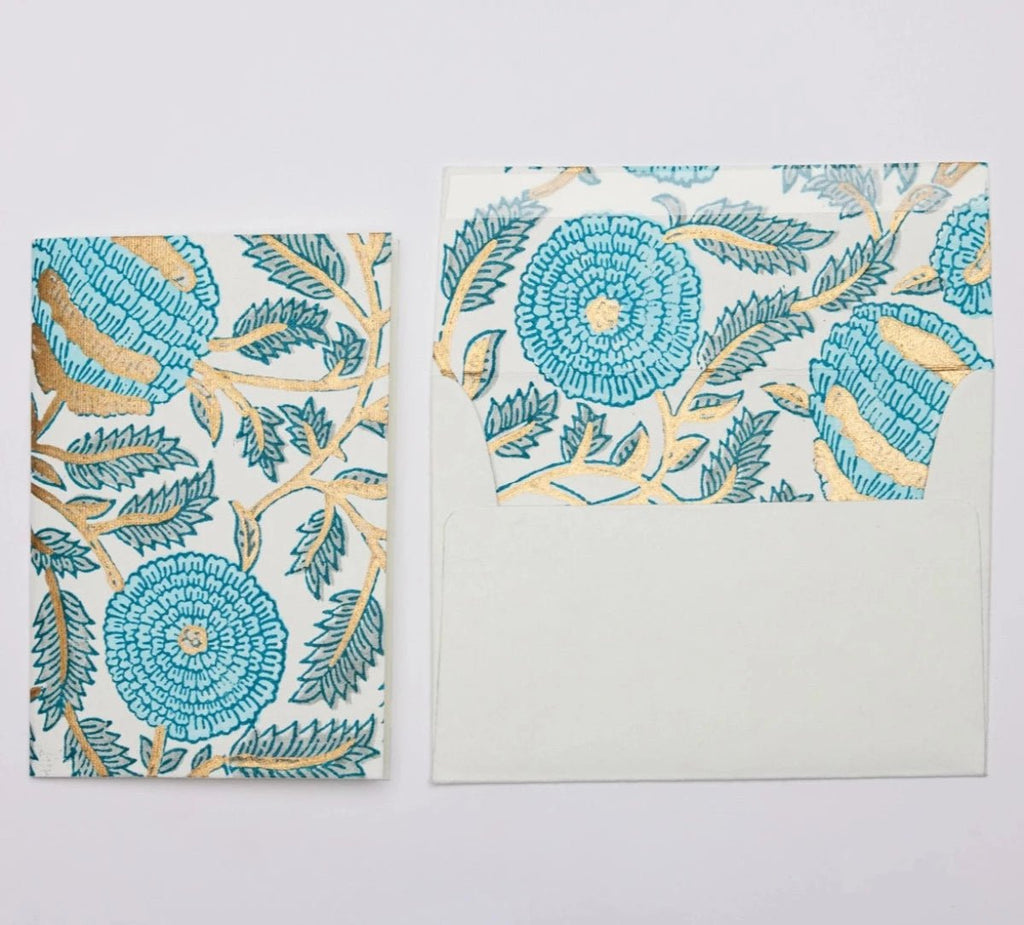 Hand Block Printed Greeting Cards - RhoolGreeting CardPaper MirchiHand Block Printed Greeting Cards