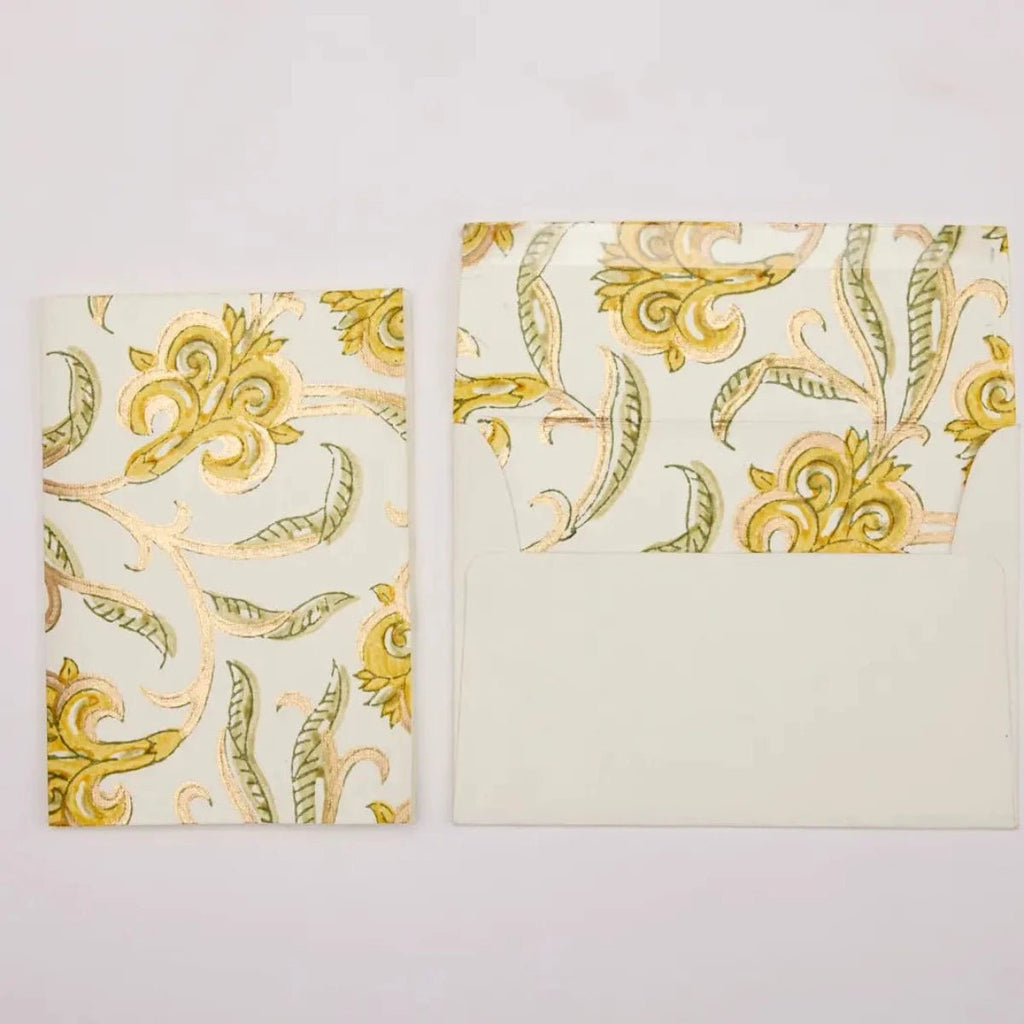 Hand Block Printed Greeting Cards - RhoolGreeting CardPaper MirchiHand Block Printed Greeting Cards