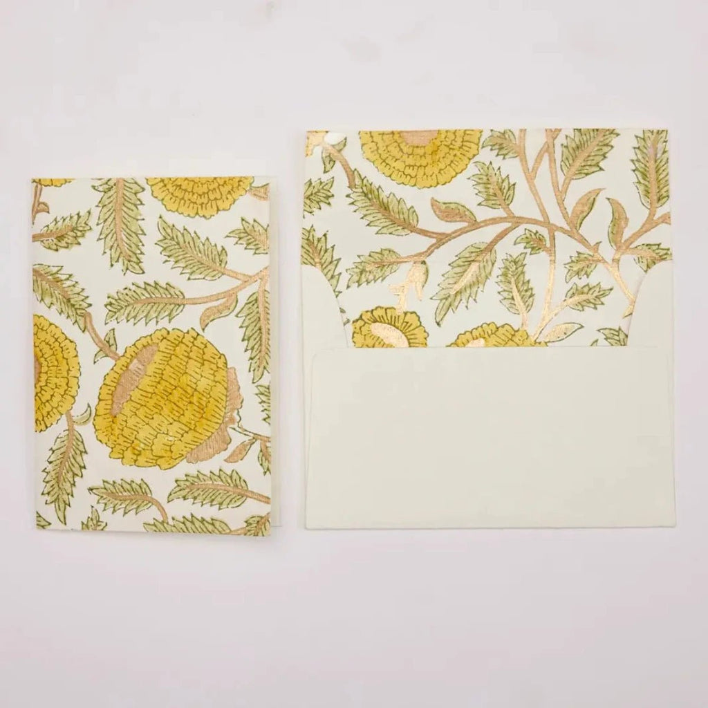 Hand Block Printed Greeting Cards - RhoolGreeting CardPaper MirchiHand Block Printed Greeting Cards