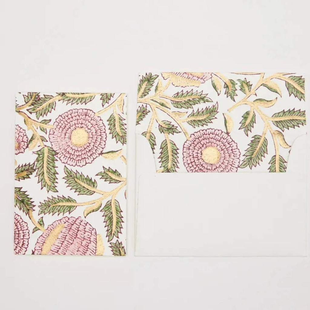 Hand Block Printed Greeting Cards - RhoolGreeting CardPaper MirchiHand Block Printed Greeting Cards