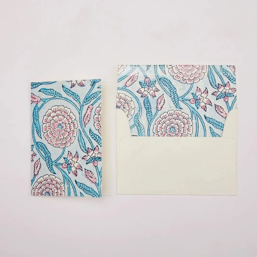 Hand Block Printed Greeting Cards - RhoolGreeting CardPaper MirchiHand Block Printed Greeting Cards