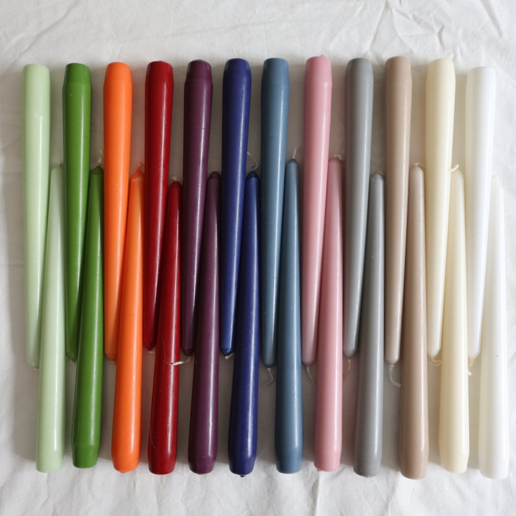 Handmade Taper Candles - 12 colours - RhoolCandlesHandmade in UKHandmade Taper Candles - 12 colours