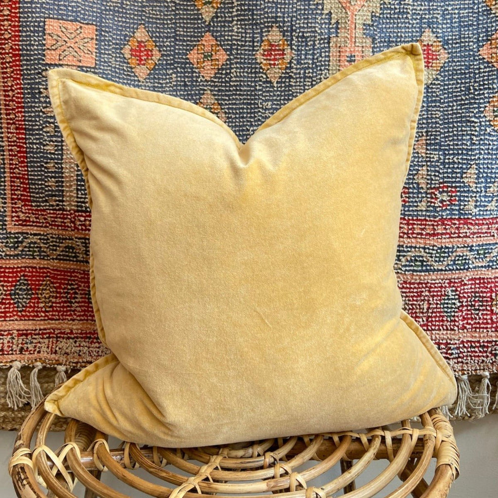 Stonewashed Velvet Cushion Cover - Amber - RhoolCushionStone Washed VelvetStonewashed Velvet Cushion Cover - Amber