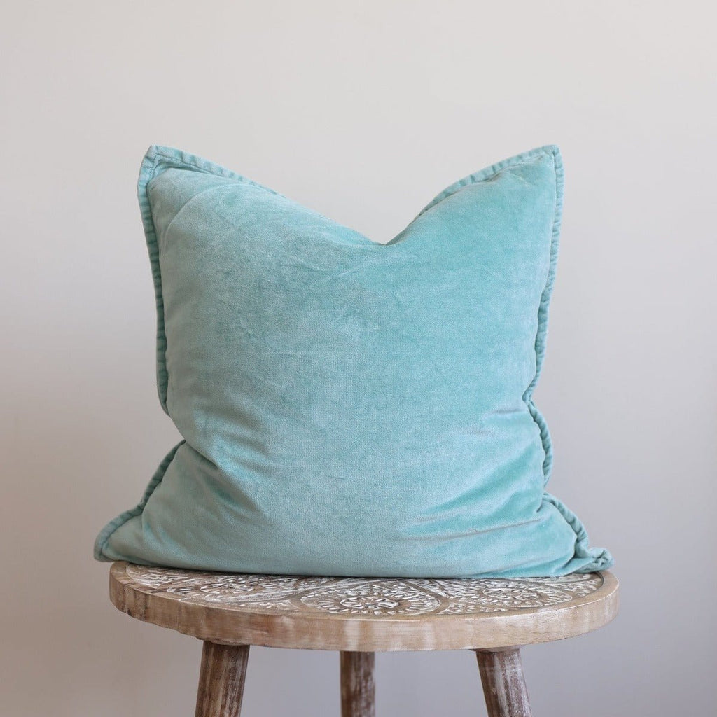 Stonewashed Velvet Cushion Cover - Turquoise - RhoolCushionStone Washed VelvetStone Washed Velvet Cushion Stonewashed Velvet Cushion Cover - Turquoise