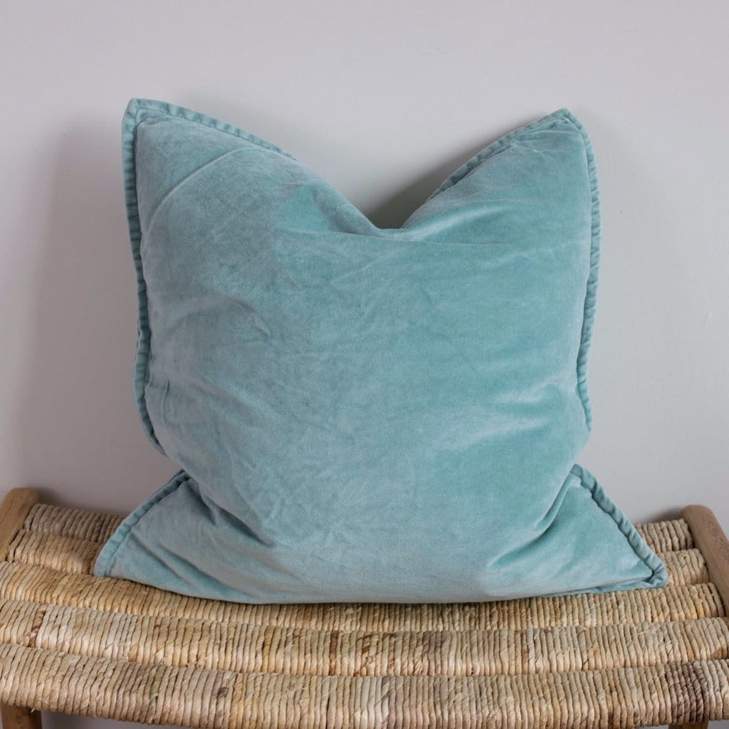 Stonewashed Velvet Cushion Cover - Turquoise - RhoolCushionStone Washed VelvetStone Washed Velvet Cushion Stonewashed Velvet Cushion Cover - Turquoise