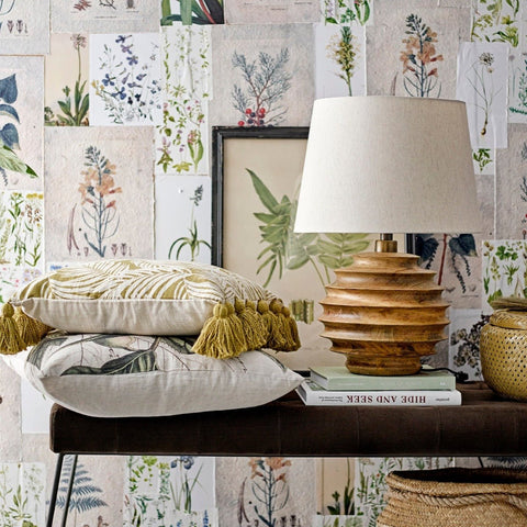 Mango Wood Table Lamp and Shade - RhoolLampBloomingvilleMango Wood Table Lamp and Shade