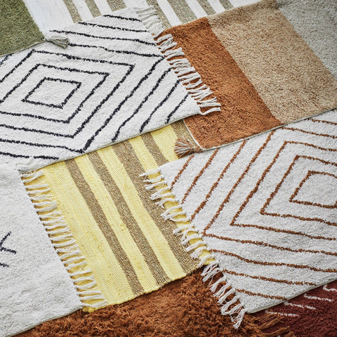 Tan and White Tufted Bath Mat - RhoolBath MattMadam StoltzTan and White Tufted Bath Mat