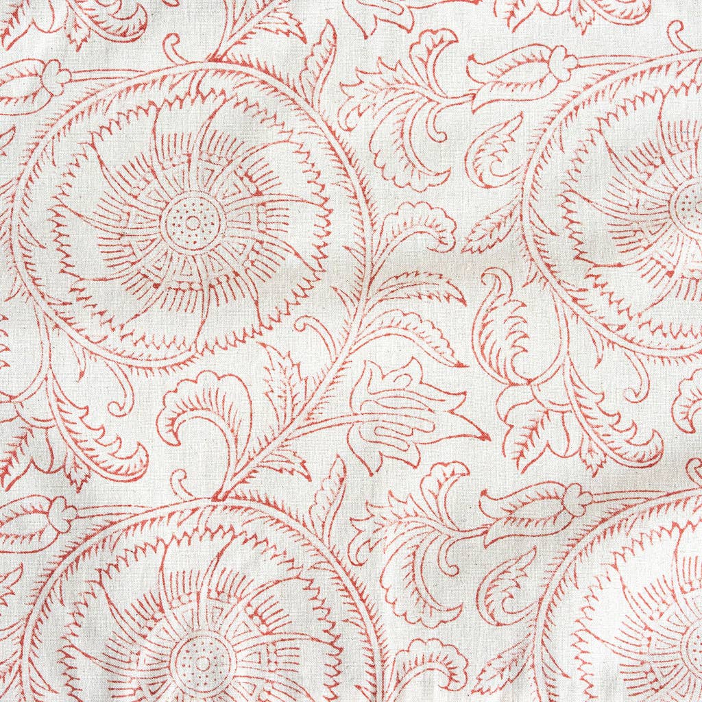 Block Print Cotton Bolster Cushion Cover - Red and off White - RhoolCushionRhoolBlock Print Cotton Bolster Cushion Cover - Red and off White