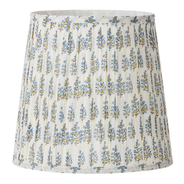 Block Print Gathered Lampshade - Blue - RhoolLamp ShadesBungalow DKBlock Print Gathered Lampshade - Blue