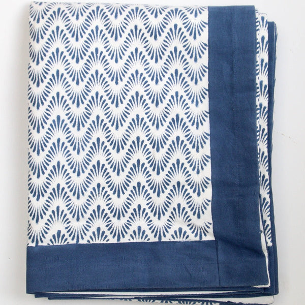 Block Print Tablecloth - Blue Waves - RhoolTableclothsRozablueBlock Print Tablecloth - Blue Waves