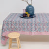 Block Print Tablecloth - Cherry/Blue Floral - RhoolTableclothsRozablueBlock Print Tablecloth - Cherry/Blue Floral