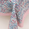Block Print Tablecloth - Cherry/Blue Floral - RhoolTableclothsRozablueBlock Print Tablecloth - Cherry/Blue Floral