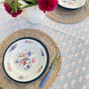 Block Print Tablecloth - Dusty Blue and Pink - RhoolTableclothsRozablueBlock Print Tablecloth - Dusty Blue and Pink