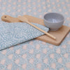 Block Print Tablecloth - Dusty Blue and Pink - RhoolTableclothsRozablueBlock Print Tablecloth - Dusty Blue and Pink