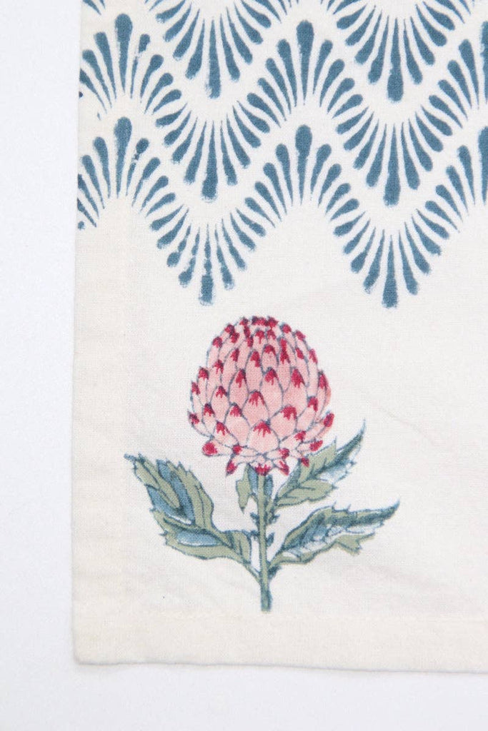 Block Printed Napkins - Blue Waves - RhoolNapkinRozablueBlock Printed Napkins - Blue Waves