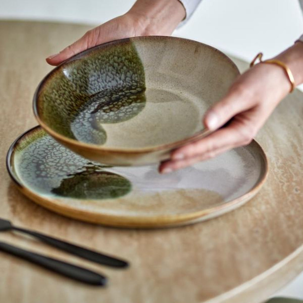 Bloomingville Large Reactive Glazed Pasta Bowl - Green - RhoolTablewareBloomingvilleBloomingville Large Reactive Glazed Pasta Bowl - Green