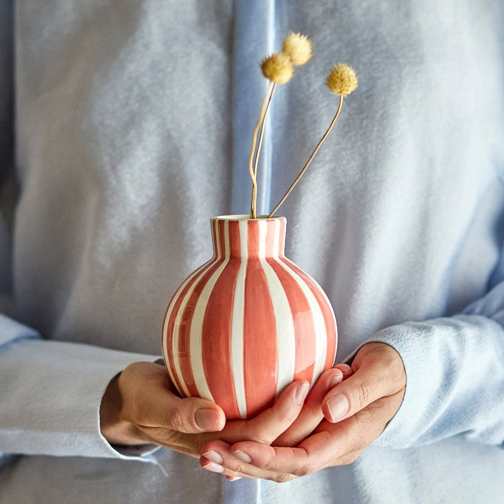 Bloomingville Painted Ceramic Striped Vase - RhoolVaseBloomingvilleBloomingville Painted Ceramic Striped Vase