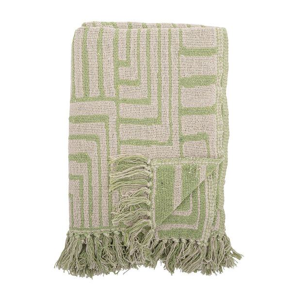 Bloomingville Recycled Cotton Throw - Green off White - RhoolThrowBloomingvilleBloomingville Recycled Cotton Throw - Green off White