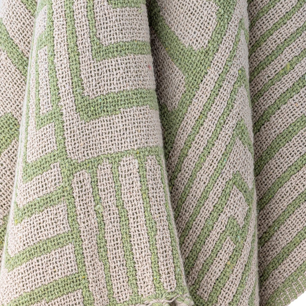 Bloomingville Recycled Cotton Throw - Green off White - RhoolThrowBloomingvilleBloomingville Recycled Cotton Throw - Green off White