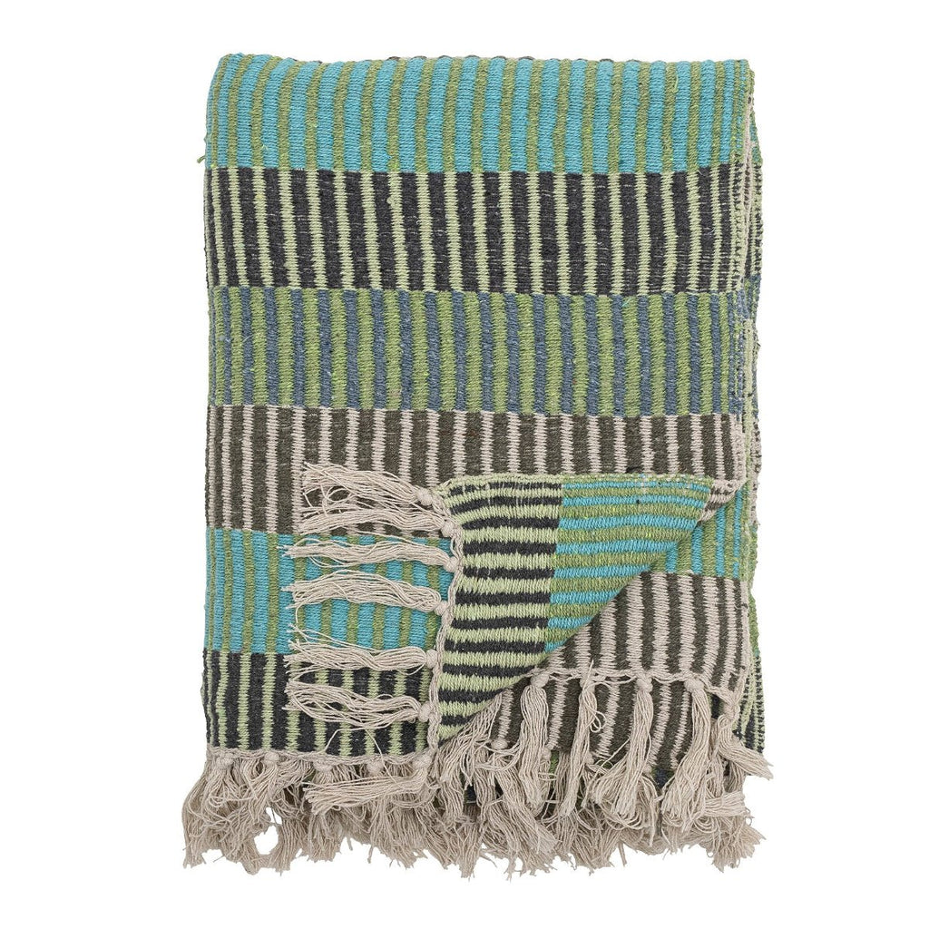 Bloomingville Recycled Cotton Throw - Green/Blue - RhoolThrowBloomingvilleBloomingville Recycled Cotton Throw - Green/Blue