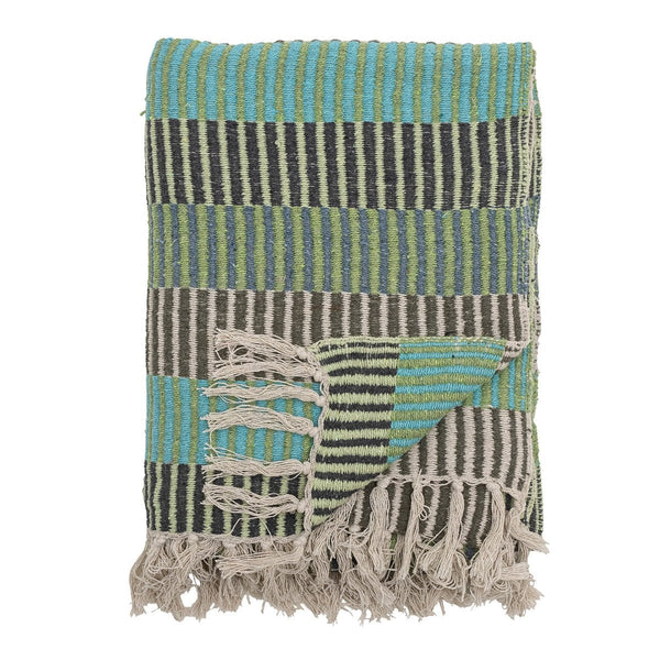 Bloomingville Recycled Cotton Throw - Green/Blue - RhoolThrowBloomingvilleBloomingville Recycled Cotton Throw - Green/Blue