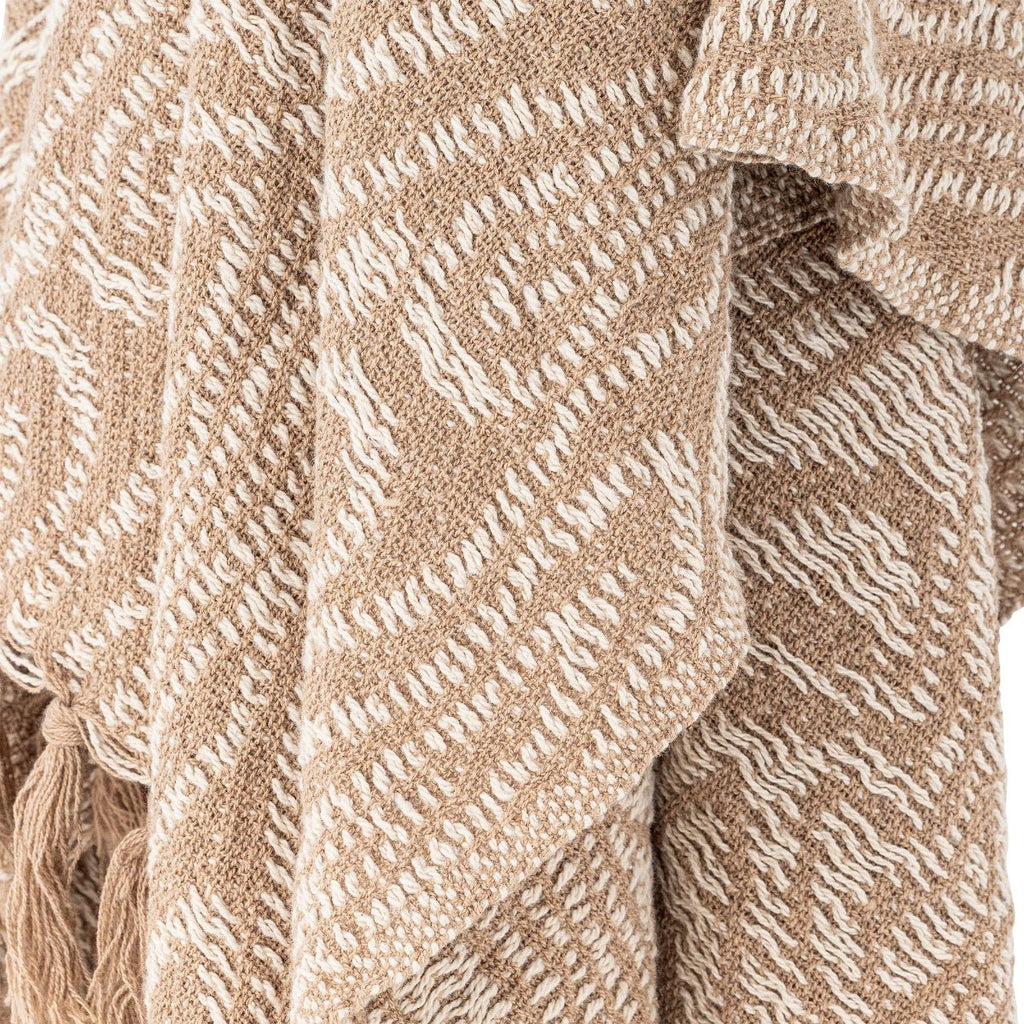 Bloomingville Recycled Cotton Throw - Tan and White - RhoolThrowBloomingvilleBloomingville Recycled Cotton Throw - Tan and White