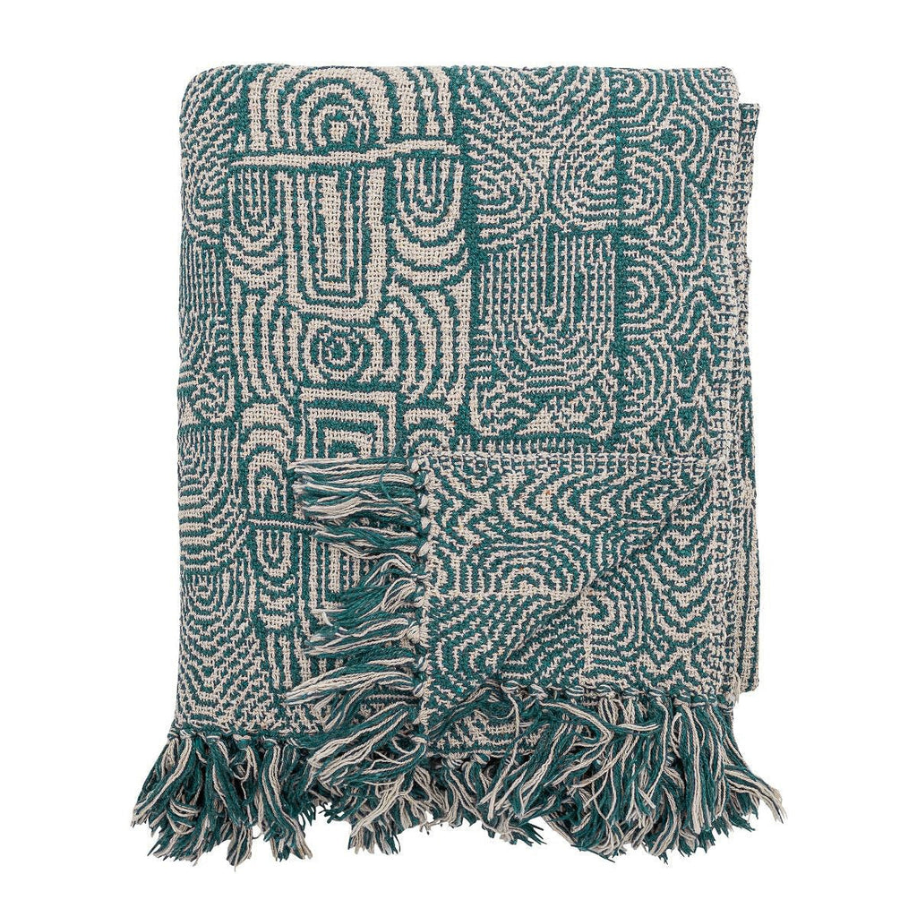 Bloomingville Recycled Soft Cotton Throw - Blue,Cream - RhoolThrowBloomingvilleBlue and Cream Throw - RhoolThrowBloomingvilleBlue and Cream Throw