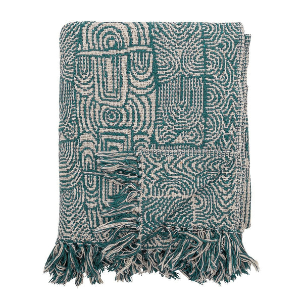 Bloomingville Recycled Soft Cotton Throw - Blue,Cream - RhoolThrowBloomingvilleBlue and Cream Throw - RhoolThrowBloomingvilleBlue and Cream Throw