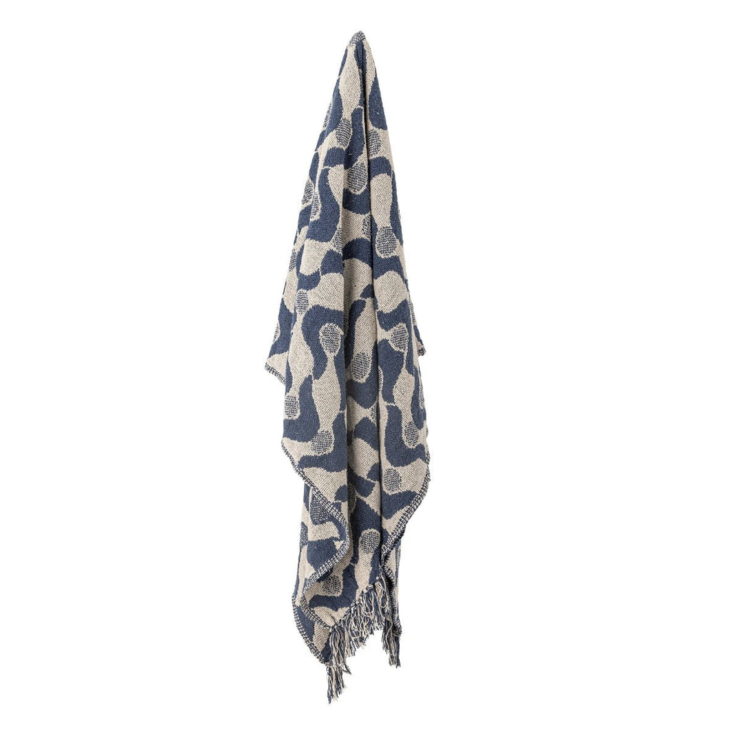 Bloomingville Recycled Soft Cotton Throw - Blue/Neutral - RhoolThrowBloomingvilleBloomingville Recycled Soft Cotton Throw - Blue/Neutral