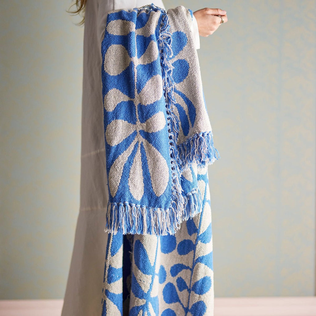 Bloomingville Recycled Soft Cotton Throw - Blue - RhoolThrowBloomingvilleBloomingville Recycled Soft Cotton Throw - Blue