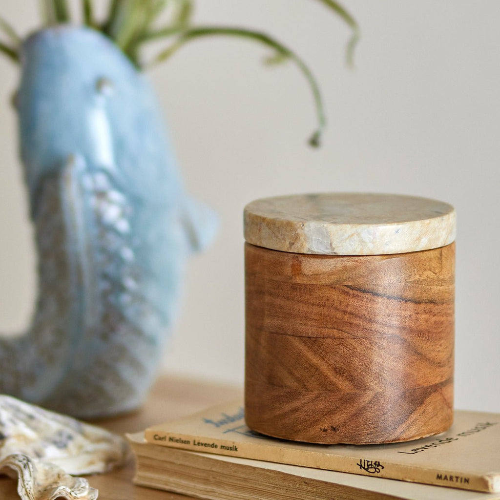 Bloomingville Wood Jar and Marble Lid - RhoolStorage JarBloomingvilleBloomingville Wood Jar and Marble Lid
