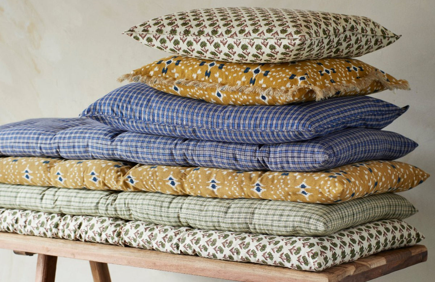 Checked Cotton Bench Mattress - RhoolMattressMadam StoltzChecked Cotton Bench Mattress
