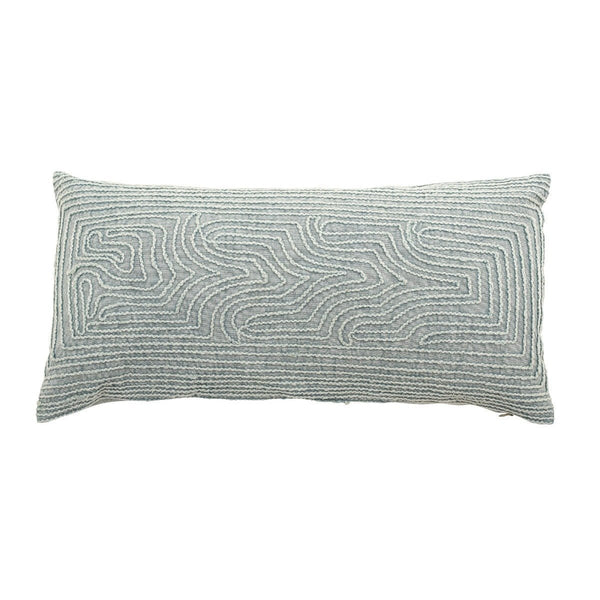 Embroidered Teal/Blue Rectangular Cushion - RhoolCushionBloomingvilleEmbroidered Teal/Blue Rectangular Cushion
