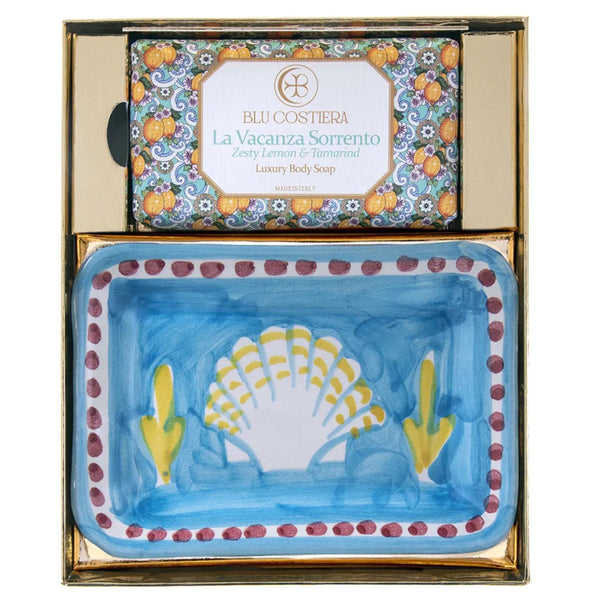 Hand Made Italian Soap and Dish Set - RhoolSoapBlu CostieraHand Made Italian Soap and Dish Set