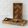Herringbone Mango Wood Tray - Handles - RhoolTrayRhoolHerringbone Mango Wood Tray - Handles