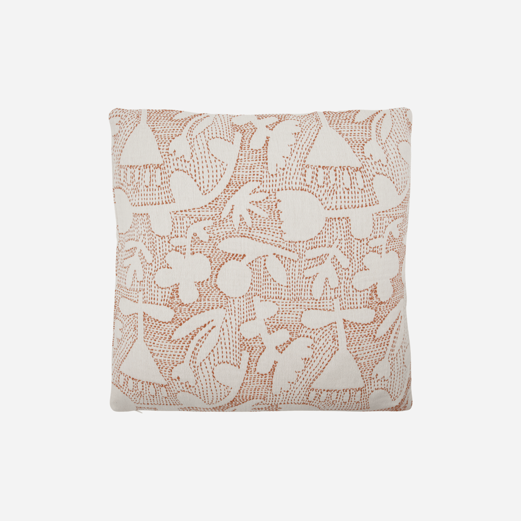 House Doctor Cotton Stitched Abstract Cushion Cover - Terracotta and White - RhoolCushionHouse DoctorHouse Doctor Cotton Stitched Abstract Cushion Cover - Terracotta and White