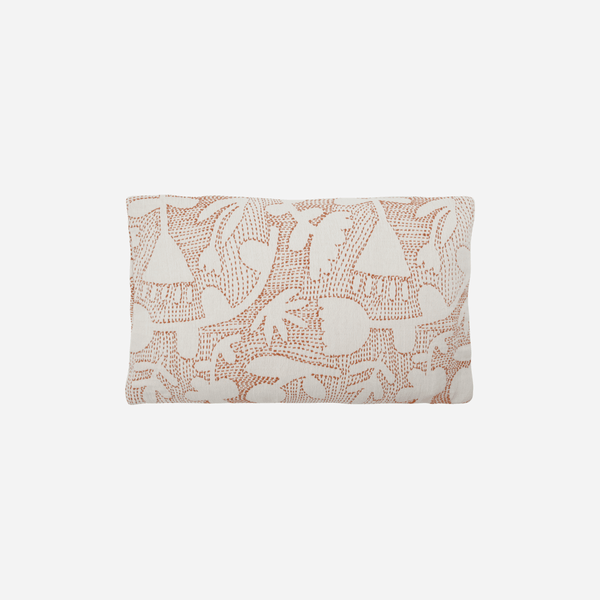 House Doctor Cotton Stitched Abstract Cushion Cover - Terracotta and White - RhoolCushionHouse DoctorHouse Doctor Cotton Stitched Abstract Cushion Cover - Terracotta and White