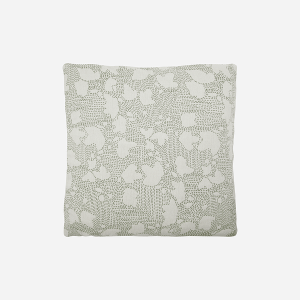 House Doctor Cotton Stitched Leaf Cushion Cover - Sage Green and White - RhoolCushionHouse DoctorHouse Doctor Cotton Stitched Leaf Cushion Cover - Sage Green and White