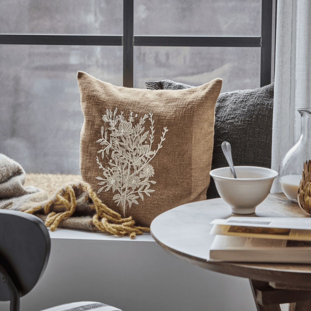 House Doctor Embellished Cushion Cover - Tan - RhoolCushionHouse DoctorHouse Doctor Embellished Cushion Cover - Tan