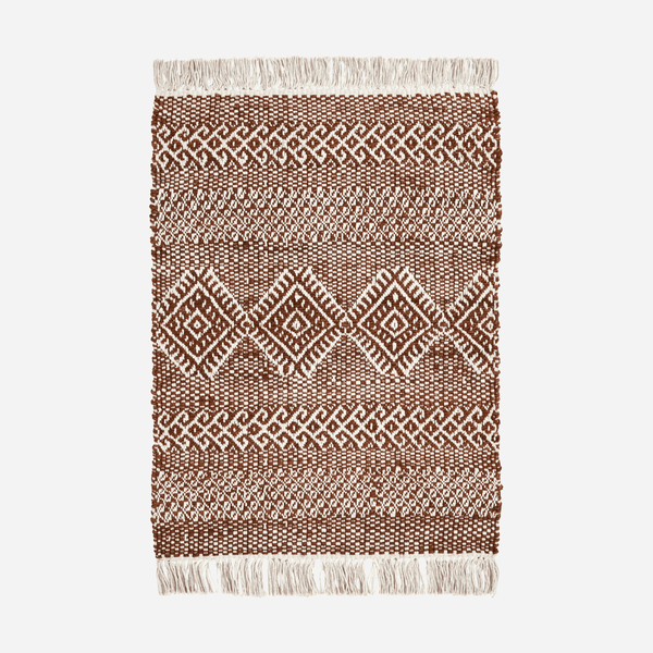 House Doctor Geometric Jute and Cotton Mat - RhoolRugHouse DoctorWoven rug with geometric pattern on a white background