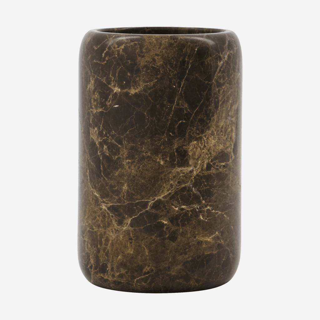 House Doctor Marble Bathroom Tumbler - RhoolTumblerHouse DoctorMarble - patterned cylindrical vase on a white background