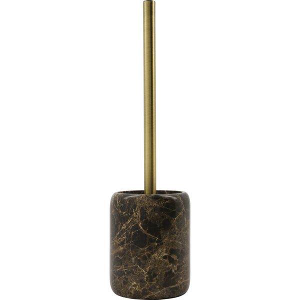 House Doctor Marble Toilet Brush - RhoolToilet BrushHouse DoctorMarble - textured toilet brush holder with gold handle on a white background