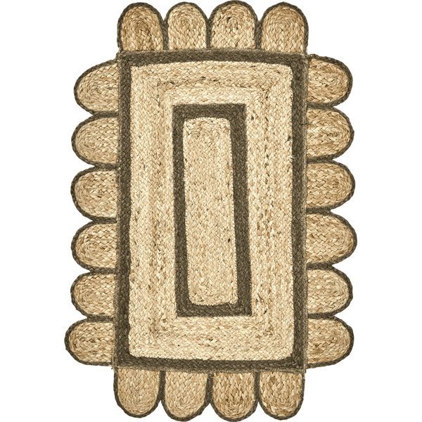 House Doctor Scalloped Jute Small Mat/Door Mat - Green - RhoolDoor MatHouse DoctorHouse Doctor Scalloped Jute Small Mat/Door Mat - Green