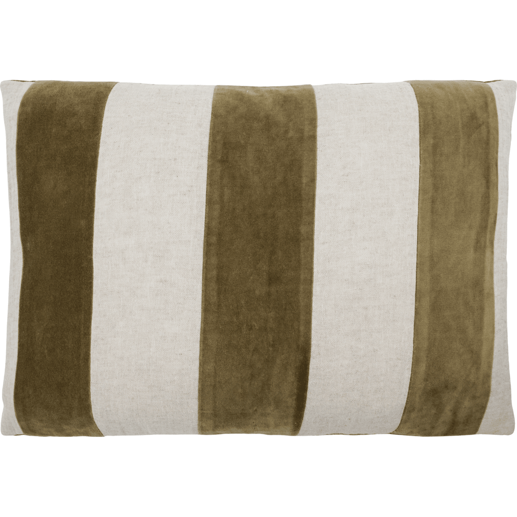 House Doctor Striped Velvet and Linen Cushion Cover - Amber - RhoolCushionHouse DoctorHouse Doctor Striped Velvet and Linen Cushion Cover - Amber