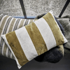 House Doctor Striped Velvet and Linen Cushion Cover - Amber - RhoolCushionHouse DoctorHouse Doctor Striped Velvet and Linen Cushion Cover - Amber