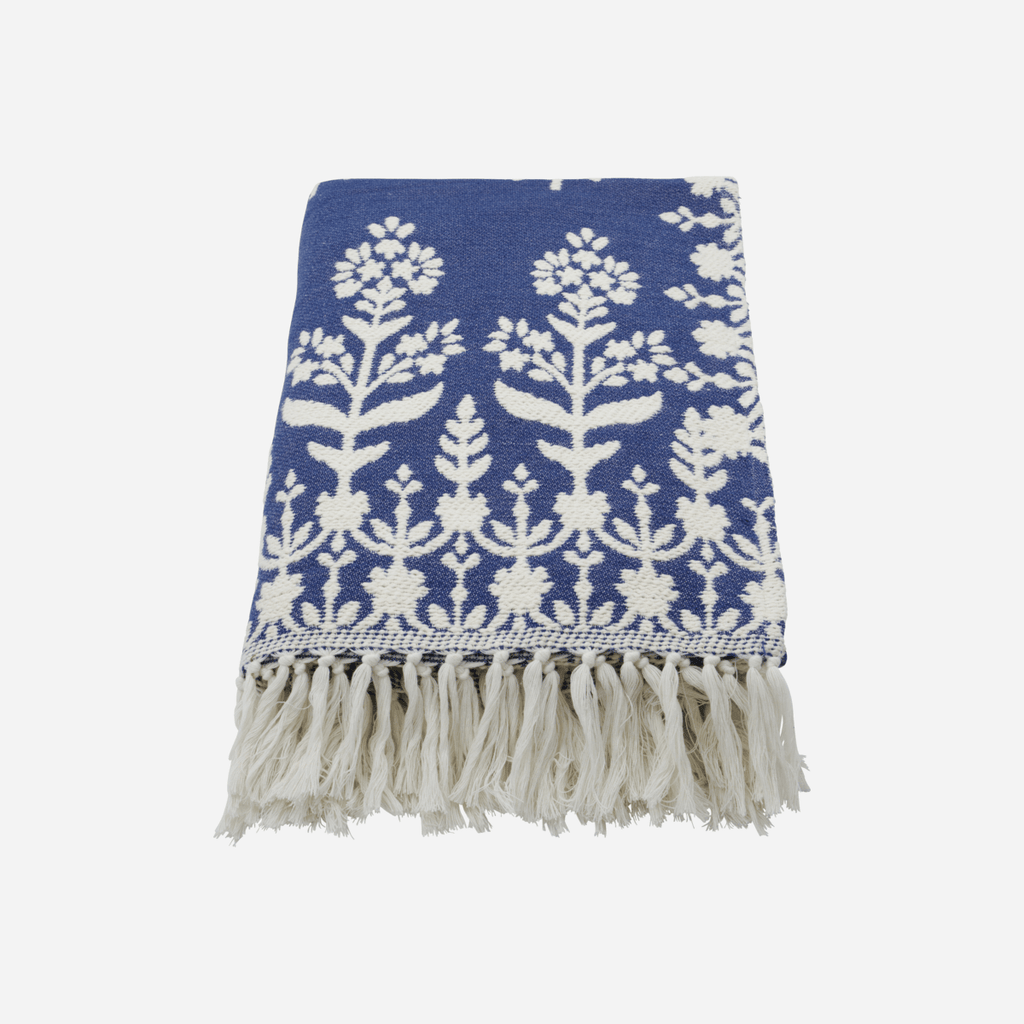 House Doctor Woven Cotton Throw - Blue and White - RhoolThrowHouse DoctorHouse Doctor Woven Cotton Throw - Blue and White