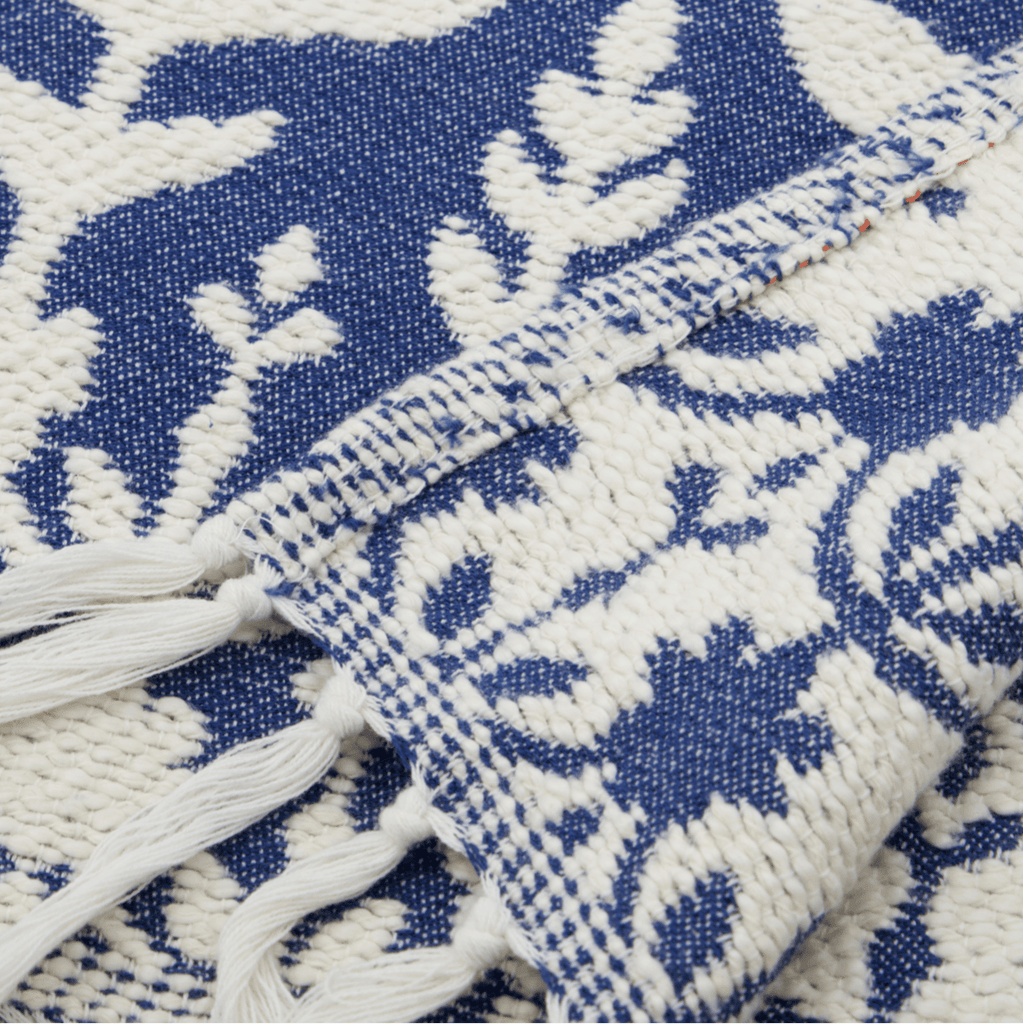 House Doctor Woven Cotton Throw - Blue and White - RhoolThrowHouse DoctorHouse Doctor Woven Cotton Throw - Blue and White