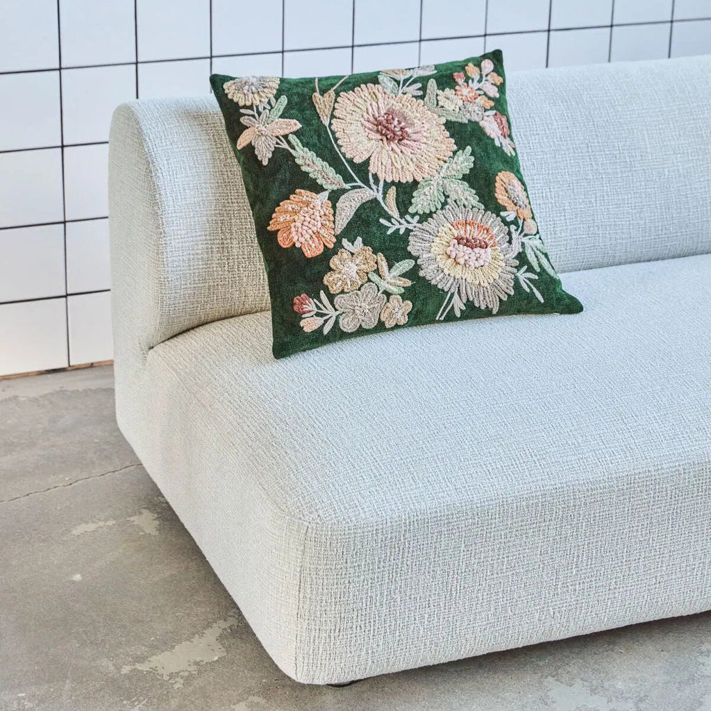 House DoctorEmbroidered Cushion Cover - Green - RhoolCushionHouse DoctorHouse DoctorEmbroidered Cushion Cover - Green