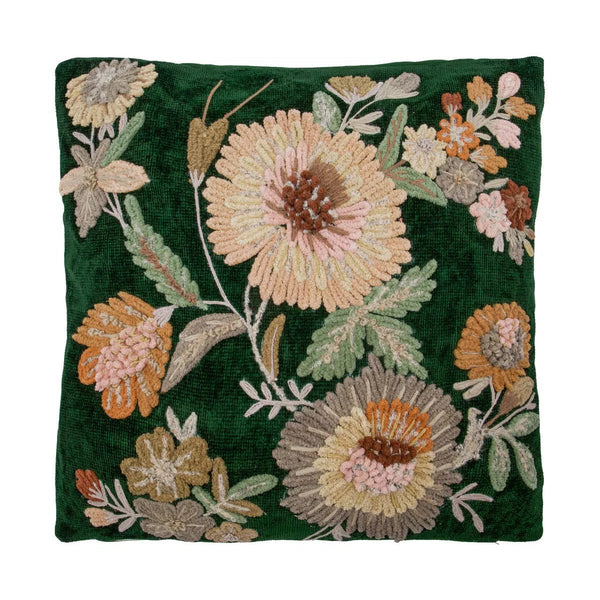 House DoctorEmbroidered Cushion Cover - Green - RhoolCushionHouse DoctorHouse DoctorEmbroidered Cushion Cover - Green